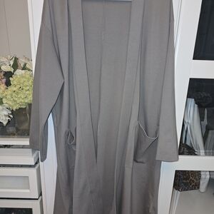 Eileen Fisher Gray Open Front Long Cardigan